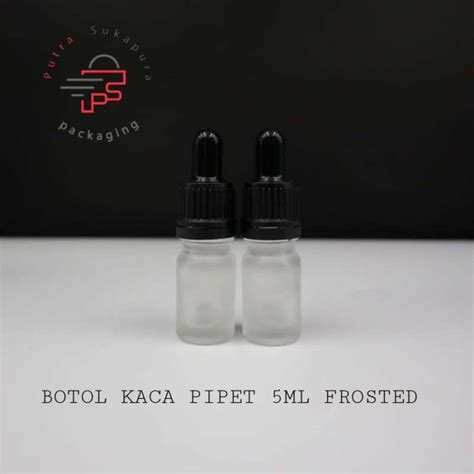 Jual Botol Kaca Pipet Ml Tebal Frosted Ring Hitam Segel Di Seller