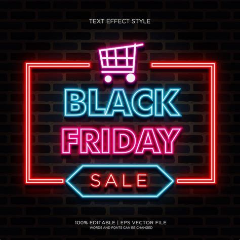 Premium Vector Big Sale Black Friday Neon Text Effects