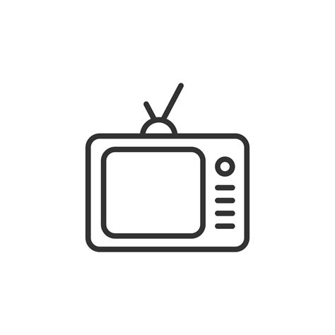 Tv Icon In Flat Style Television Sign Vector Illustration On White