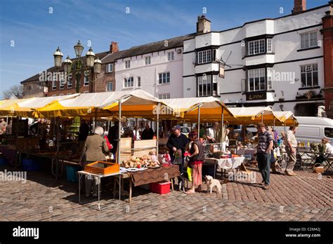 Uk England Staffordshire Leek Town Centre Market Place Saturday