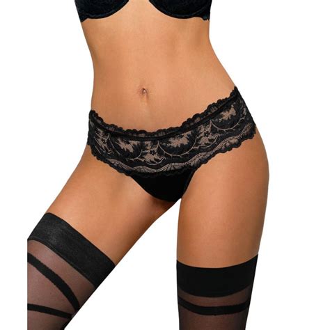 Lingerie F Minine String Noir En Dentelle Sefia Roza Lingerie