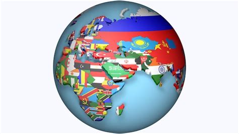 Premium Photo Emea Region On Political Globe With National Flags