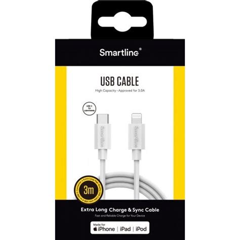 Smartline Kabel Extra Long Usb C Lightning Cable 3 M Elgiganten