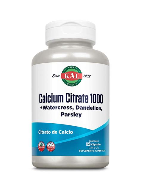 Kal Calcium Citrate 1000 Mg 120 Cap Natural Farma