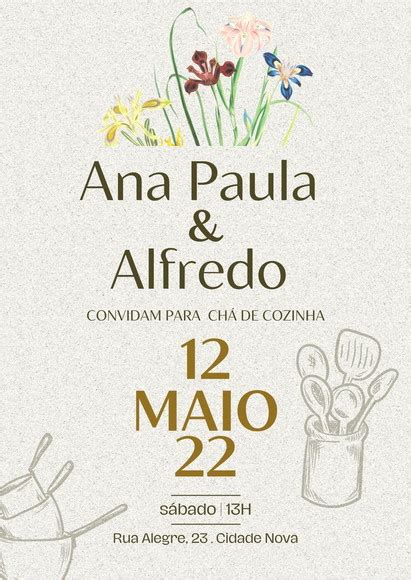 Convite Chá de Panela Cozinha Bebe lingerie bar revelação