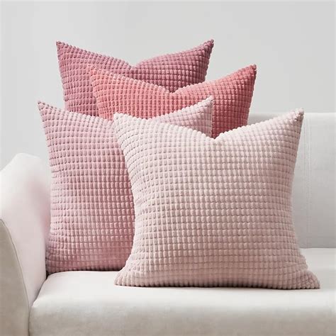 Topfinel Housse Coussin 40x40 Rose Poudré Lot de 4 Coussin Décoratif