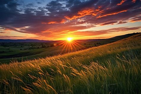 Spring grass landscape sunset sunlight. | Premium Photo - rawpixel