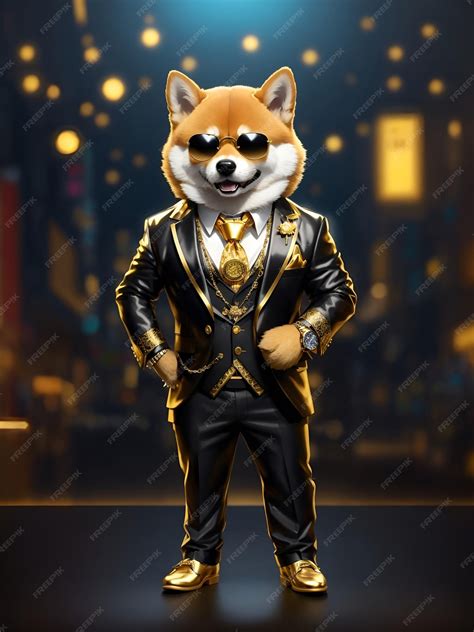 Premium AI Image | shiba inu character wearing fancy suit