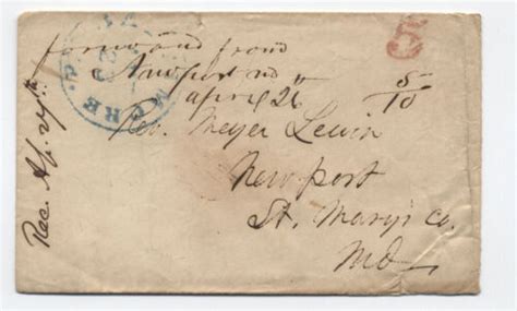 C1850 Baltimore To Newport MD Stampless Forwarded Cover H 4221 EBay