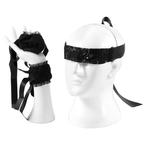 Pcs Set Lace Wrist Handcuffs With Eye Mask Bondage Fetish Sex Toys For