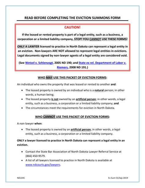 North Dakota Eviction Summons Fill Out Sign Online And Download Pdf