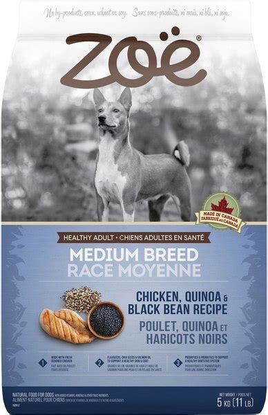 Zoe Medium Breed Chicken With Quinoa And Black Bean Dry Dog Food 5 Kg