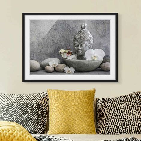 Bild Mit Rahmen Zen Buddha Orchideen Und Steine Gr E Hxb Cm X