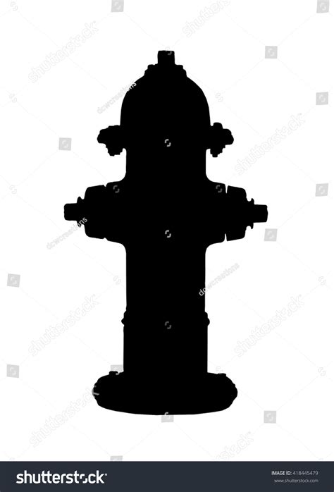 Fire Hydrant Silhouette Isolated Clipping Path Stock Illustration