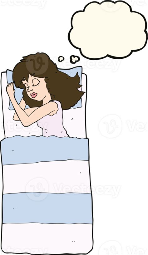 Cartoon Sleeping Woman With Thought Bubble 44983061 Png