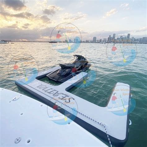 inflatable platform floating dock  water sea pontoon boat jet ski