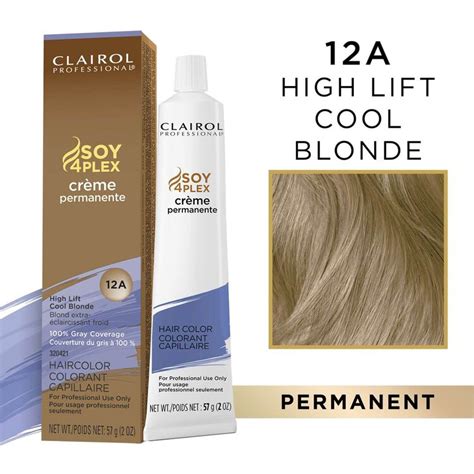 Soy4plex 12a High Lift Cool Blonde Permanent Crème Hair Color By