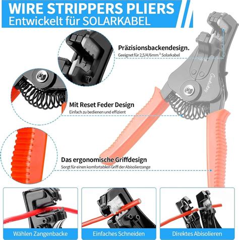Solar Abisolierzange Crimpzange Set F R Mm Mc Solarpanel