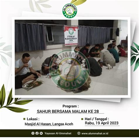 Tebar Sahur I Tikaf Ramadhan H Rabu April Yayasan Al