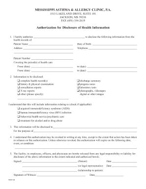 Fillable Online Authorization For BDisclosureb Of Health Information