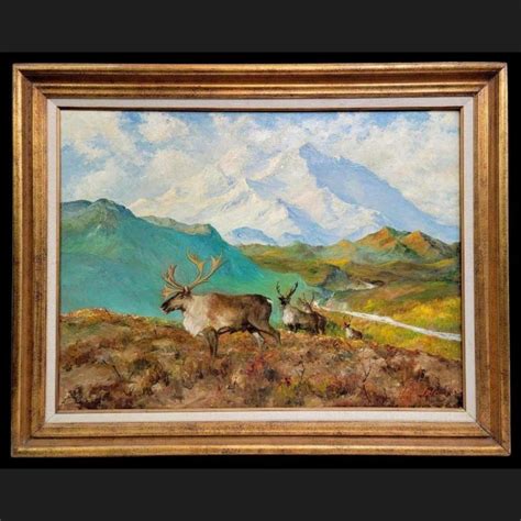 Sold Price Massive Harvey Goodale Oil Painting Of Caribou Invalid