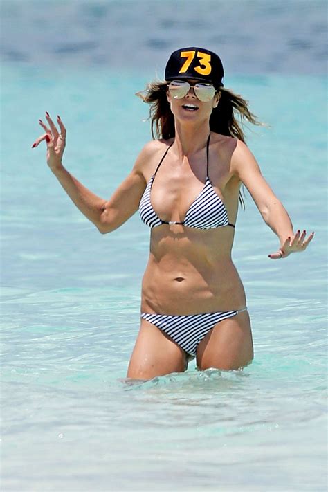 Heidi Klum In Bikini On The Beach In Caribbean Gotceleb