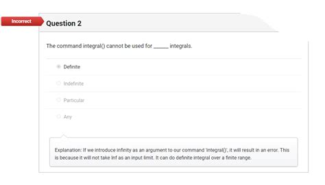 Solved The Command Integral Cannot Be Used For Integrals Chegg