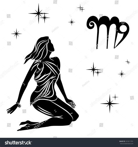 Black Silhouette Virgo On White Background Stock Vector (Royalty Free) 331811741 | Shutterstock