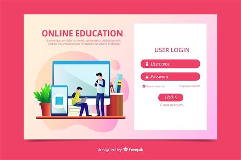 log   education landing page  vector