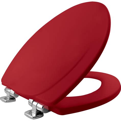 Bemis Chrome Slow Close Elongated Closed Front Toilet Seat In Red