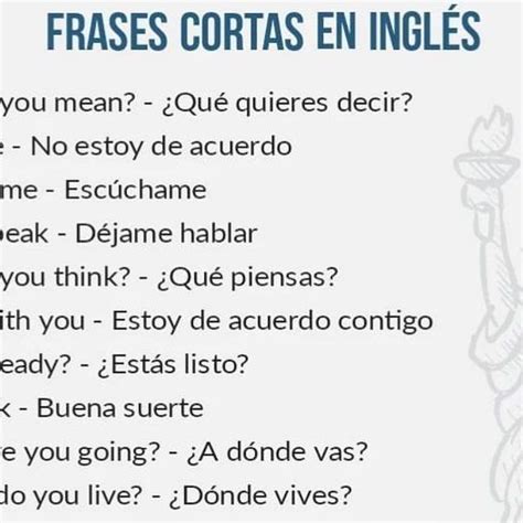 Aprende Ingles Facil ® On Instagram 🔹️aprende Estas Frases Cortas En Inglés 📝📚 Inglés