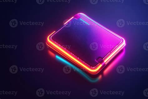 A vibrant digital wallet, illuminated by bright neon lights, serves as