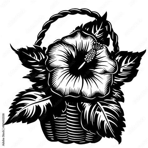 Stockvektorbilden Flower Svg Hibiscus Svg Tropical Flower Svg