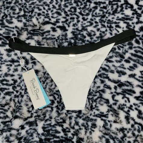 Beach Bunny Swim Beach Bunny Swimwear Whiteblack Presley Skimpy Bikini Bottom B B Nwt Sz