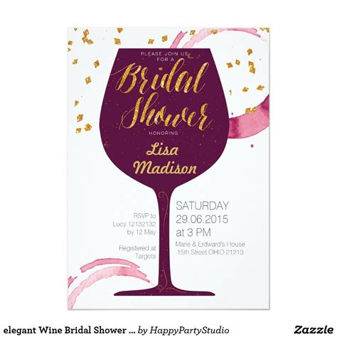 Elegant Wine Bridal Shower Invitation Zazzle Bridal Shower Wine Wine Bridal Shower