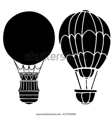 Hot Air Balloons Set Hand Drawn Stock Vector Royalty Free 437596048 Shutterstock