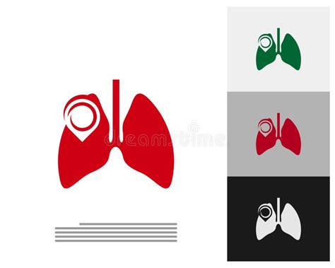 Point With Lungs Logo Template Design Vector Emblem Design Concept