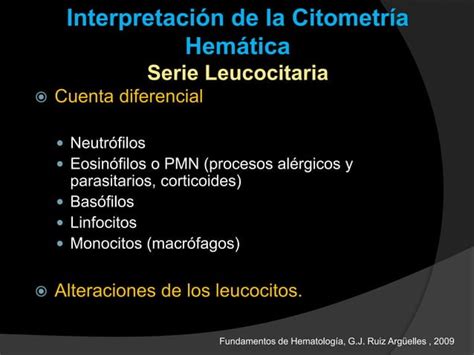 Interpretaci N De La Citometr A Hem Tica Pptx