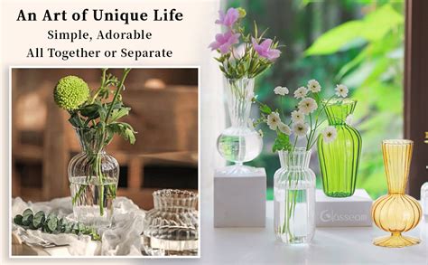 Modern Clear Glass Bud Vase Bulk Set Glasseam 16pcs Small Mini Flower Centerpieces Vases