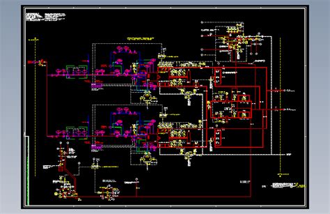 国外导热油供热系统管道仪表流程图autocad 2004模型图纸下载 懒石网