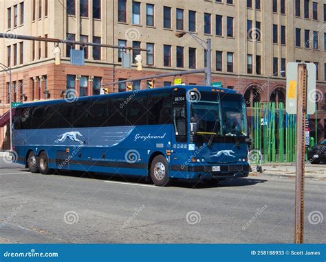 Greyhound Commercial Bus In Columbus Ohio Usa Editorial Stock Photo