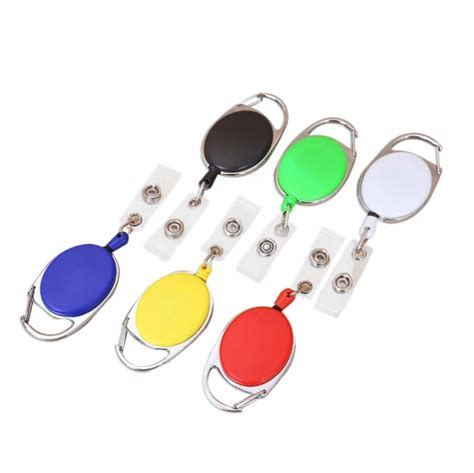 Retractable Ski Pass ID Card Badge Holder Reel Pull Key Name Tag Card