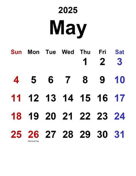 Free Cute May 2025 Calendar Printable Instant Download