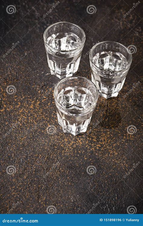 Glasses of Russian Drink Vodka Stock Photo - Image of glass, alcohol ...