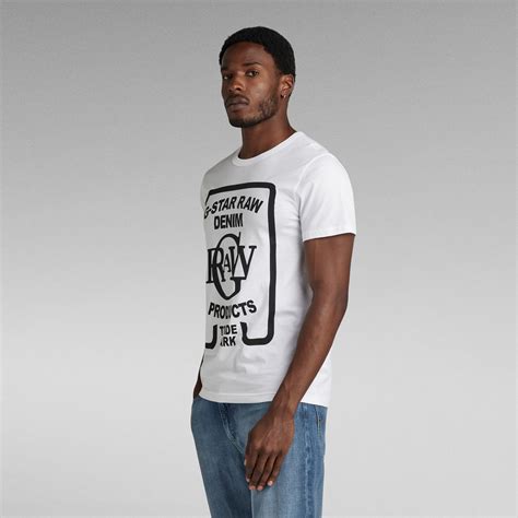 Graphic STM 5 T Shirt White G Star RAW