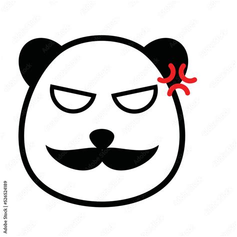 Cute baby panda. Baby panda face. Emoji of a baby panda. Stock Vector ...