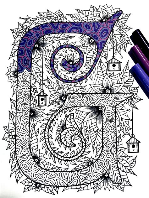 Letter G Zentangle Inspired By The Font Penelope Etsy