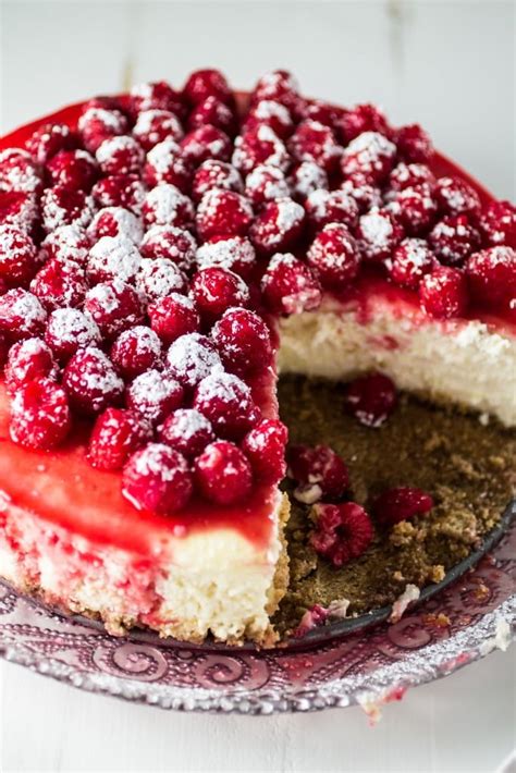 Classic Cheesecake With Raspberry Sauce Olivia S Cuisine