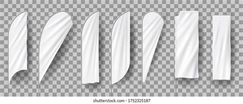 White Blank Feather Flags Vertical Banners Vetor Stock Livre De Direitos 1752325187