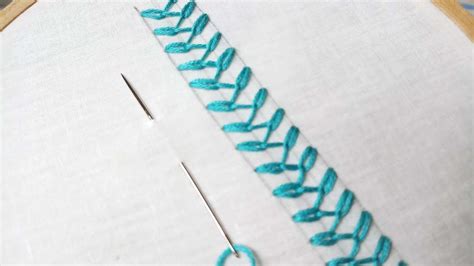 Hand Embroidery Tutorial Of Chained Feather Stitch YouTube